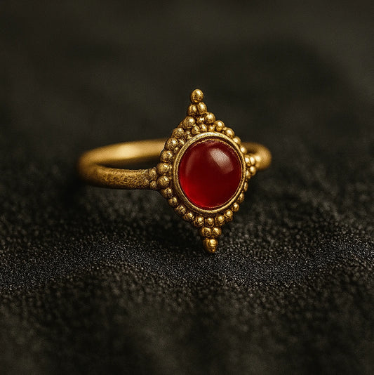 Carnelian Glow Adjustable Ring