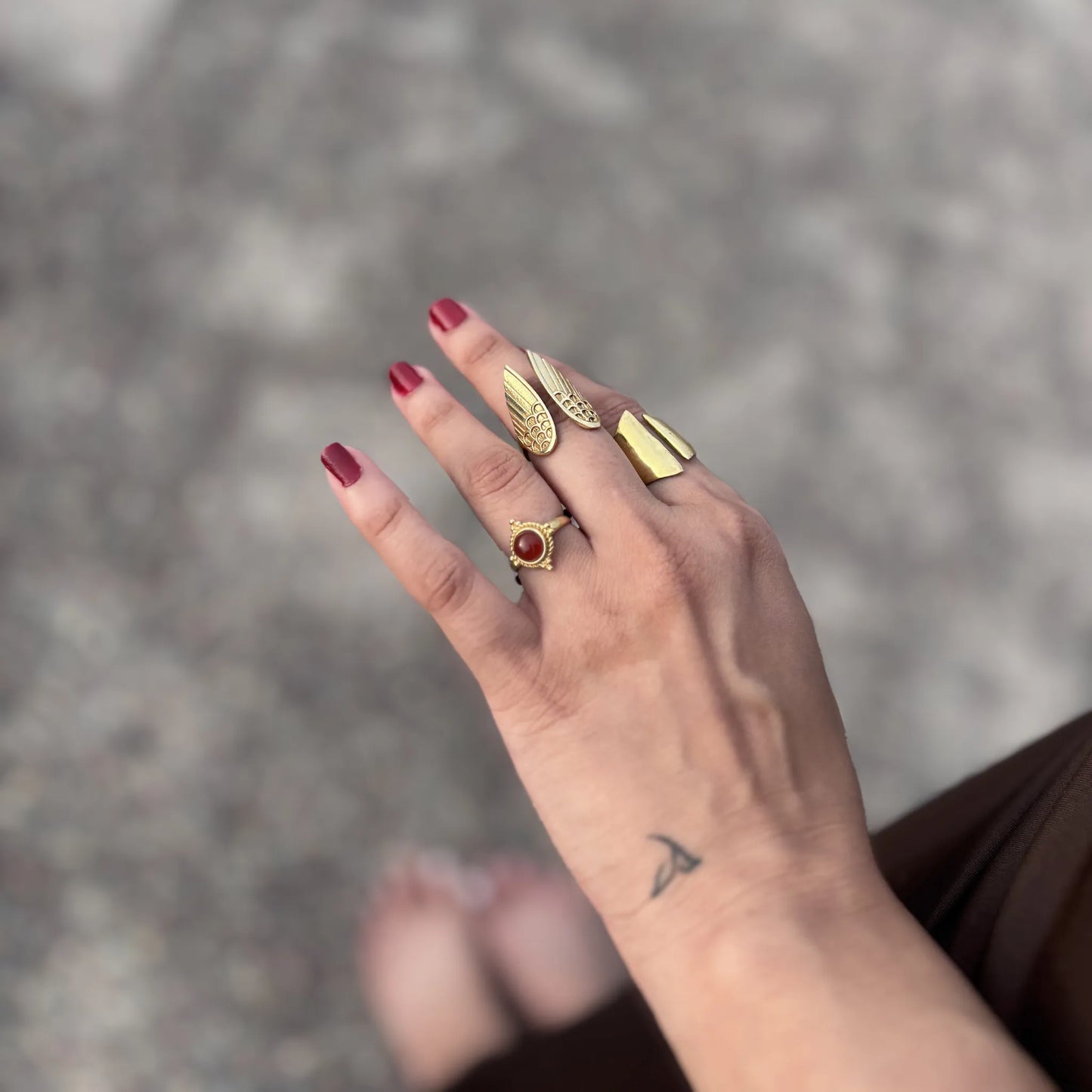Carnelian Glow Adjustable Ring