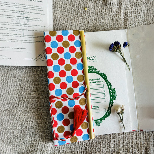Handmade paper bamboo journal in pinkadoodle - page view