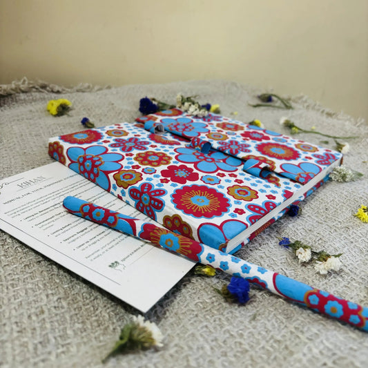 Handmade paper pen journal in bloom du jour - pen view