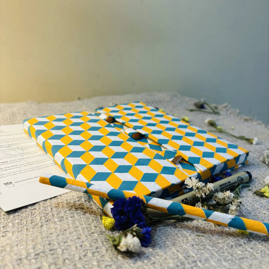 Handmade paper pen journal in seize the moment - pen view