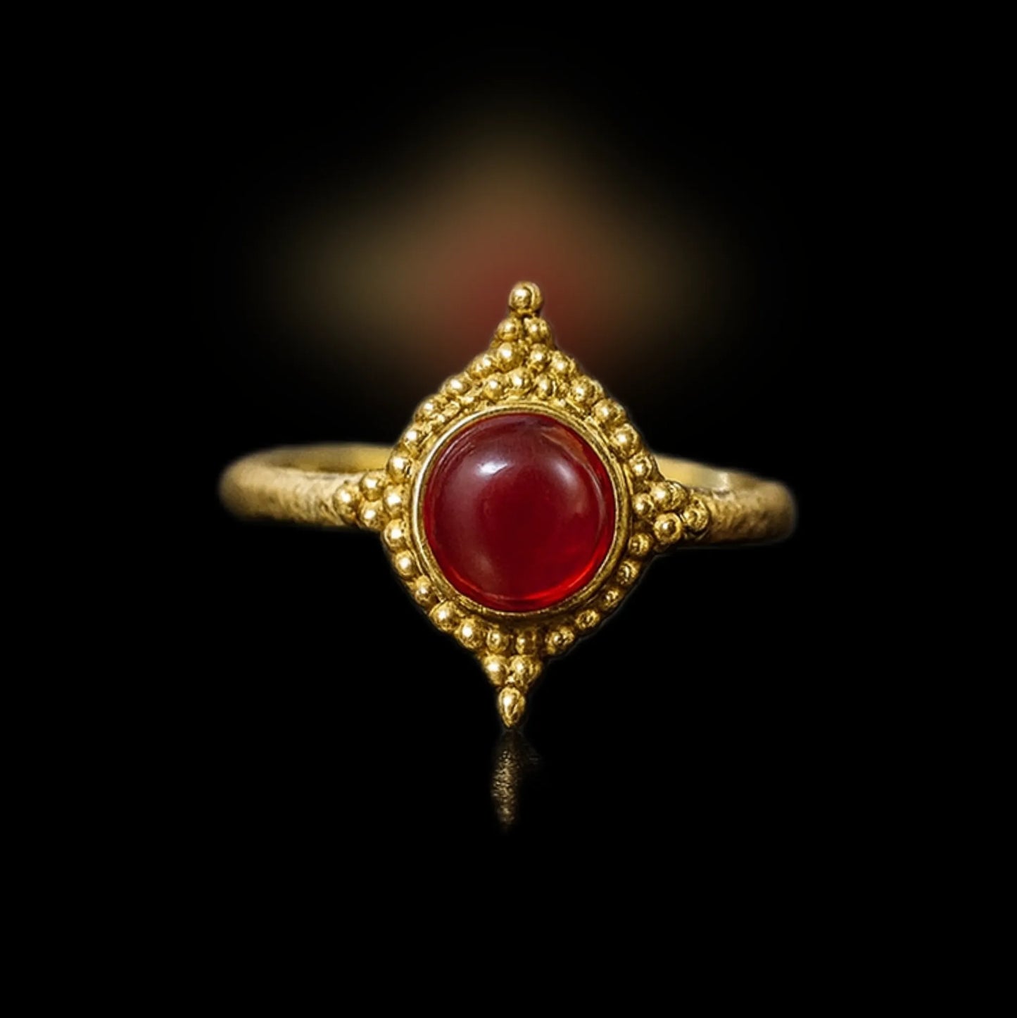 Carnelian Glow Adjustable Ring